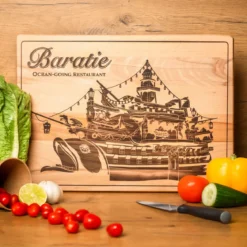 One Piece - Baratie Schneidebrett Buche