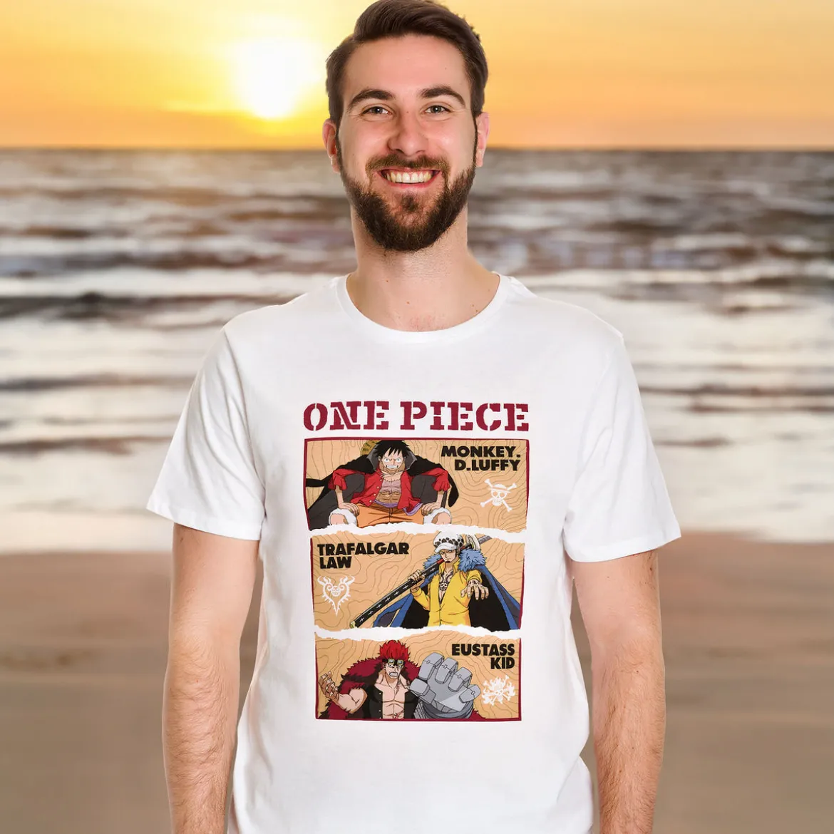 One Piece - Characters T-Shirt weiß
