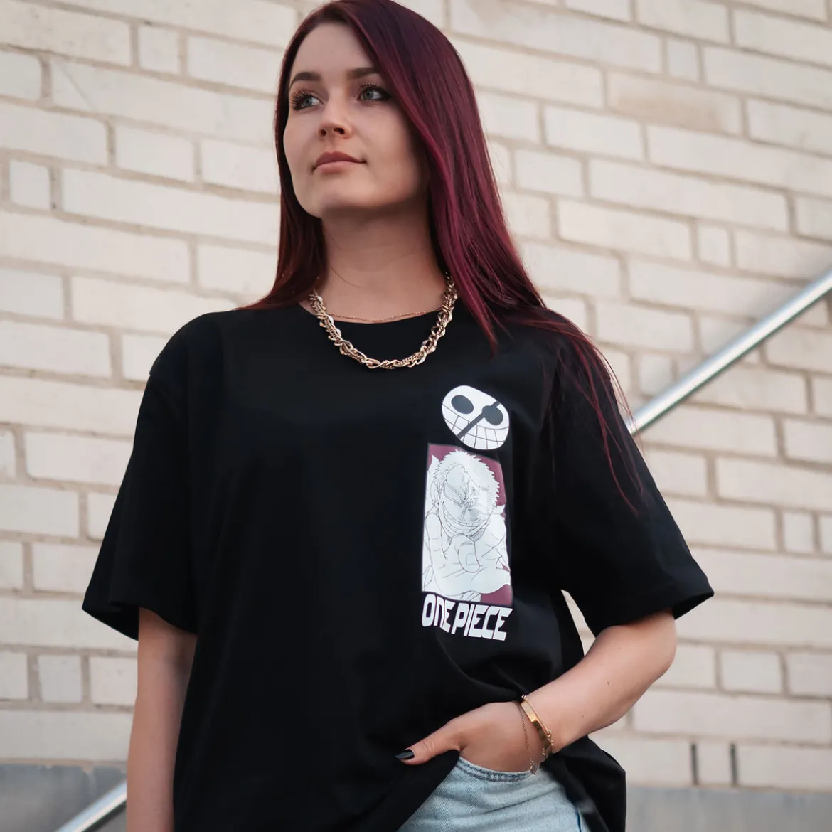One Piece - Don Quixote Doflamingo Oversize T-Shirt schwarz
