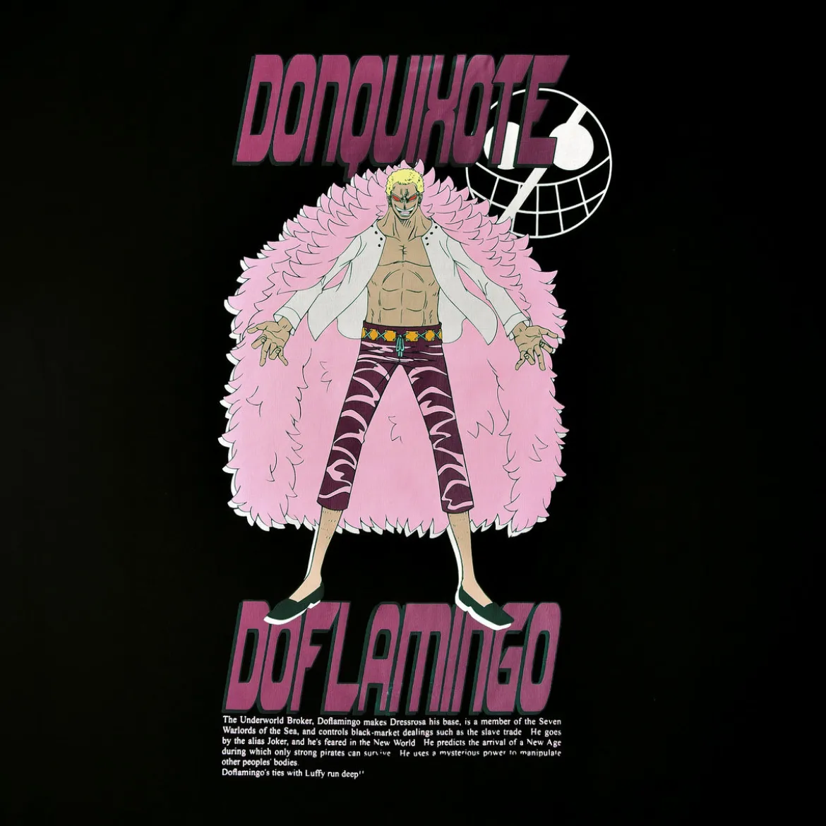 One Piece - Don Quixote Doflamingo Oversize T-Shirt schwarz