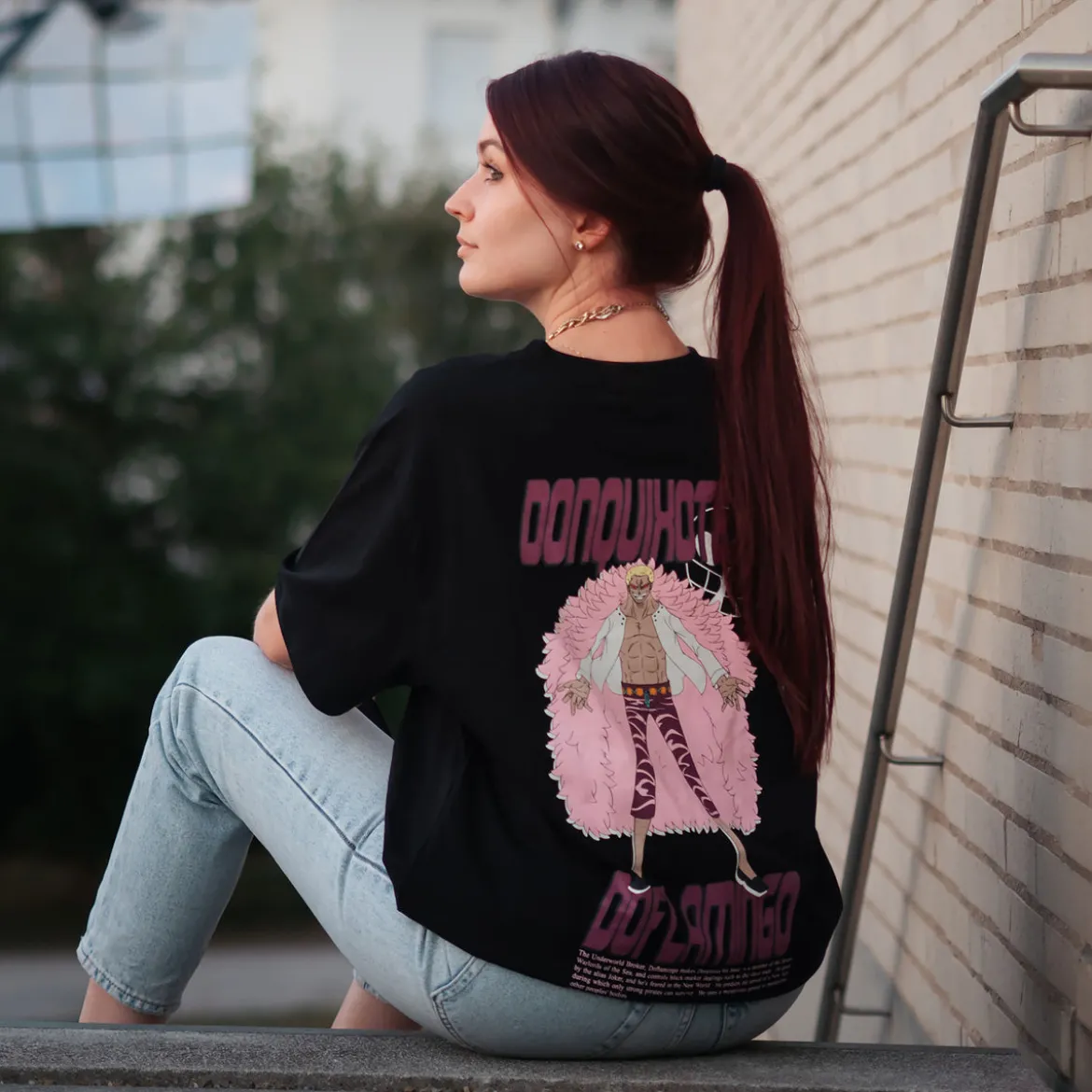 One Piece - Don Quixote Doflamingo Oversize T-Shirt schwarz