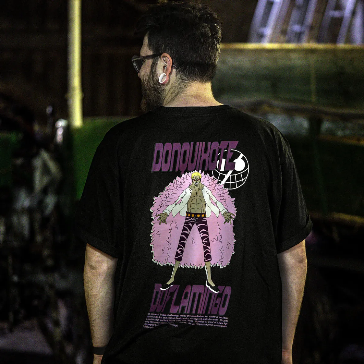 One Piece - Don Quixote Doflamingo Oversize T-Shirt schwarz