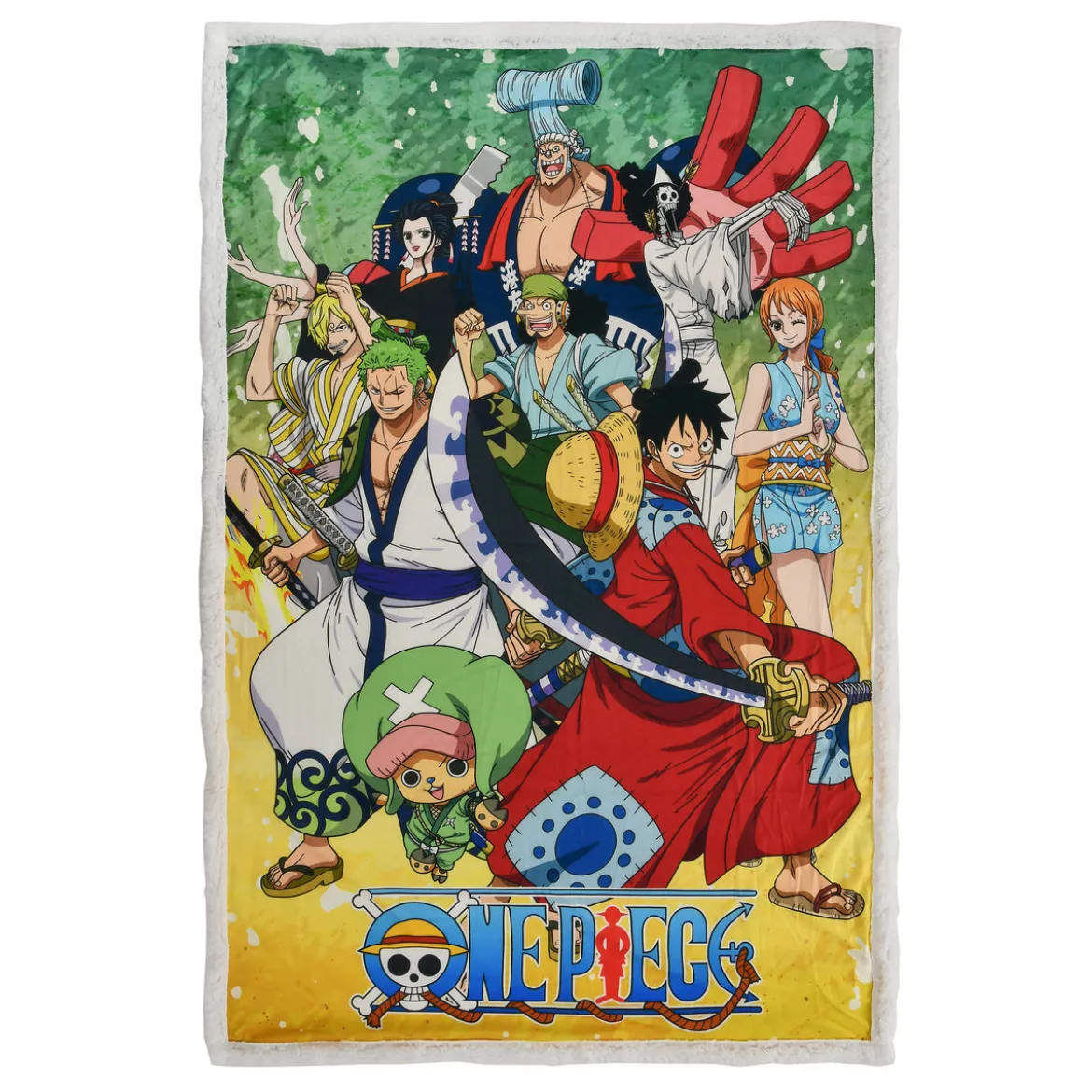 One Piece - Group Flauschdecke mit Teddyfell