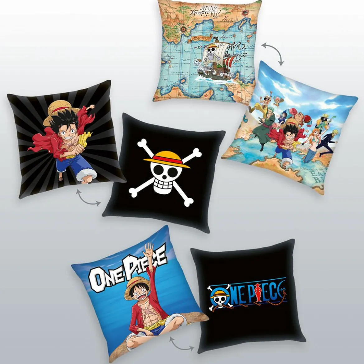 One Piece Kissen 3er-Pack Characters 40 x 40 cm