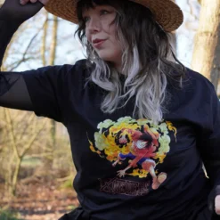 One Piece - Luffy Attacke T-Shirt schwarz