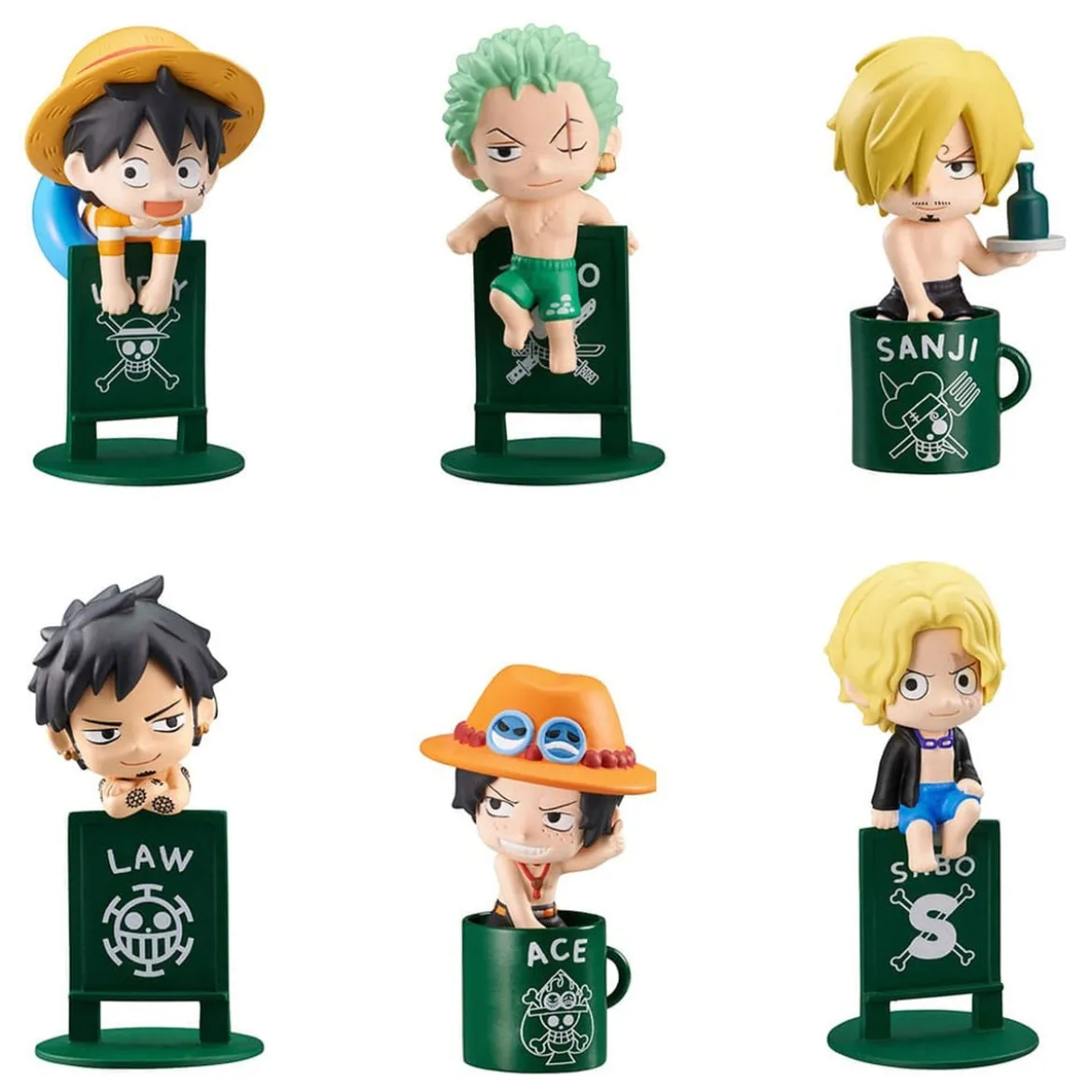 One Piece Ochatomo Series Sammelfiguren Pirates Vacance 4 cm Sortiment (8)