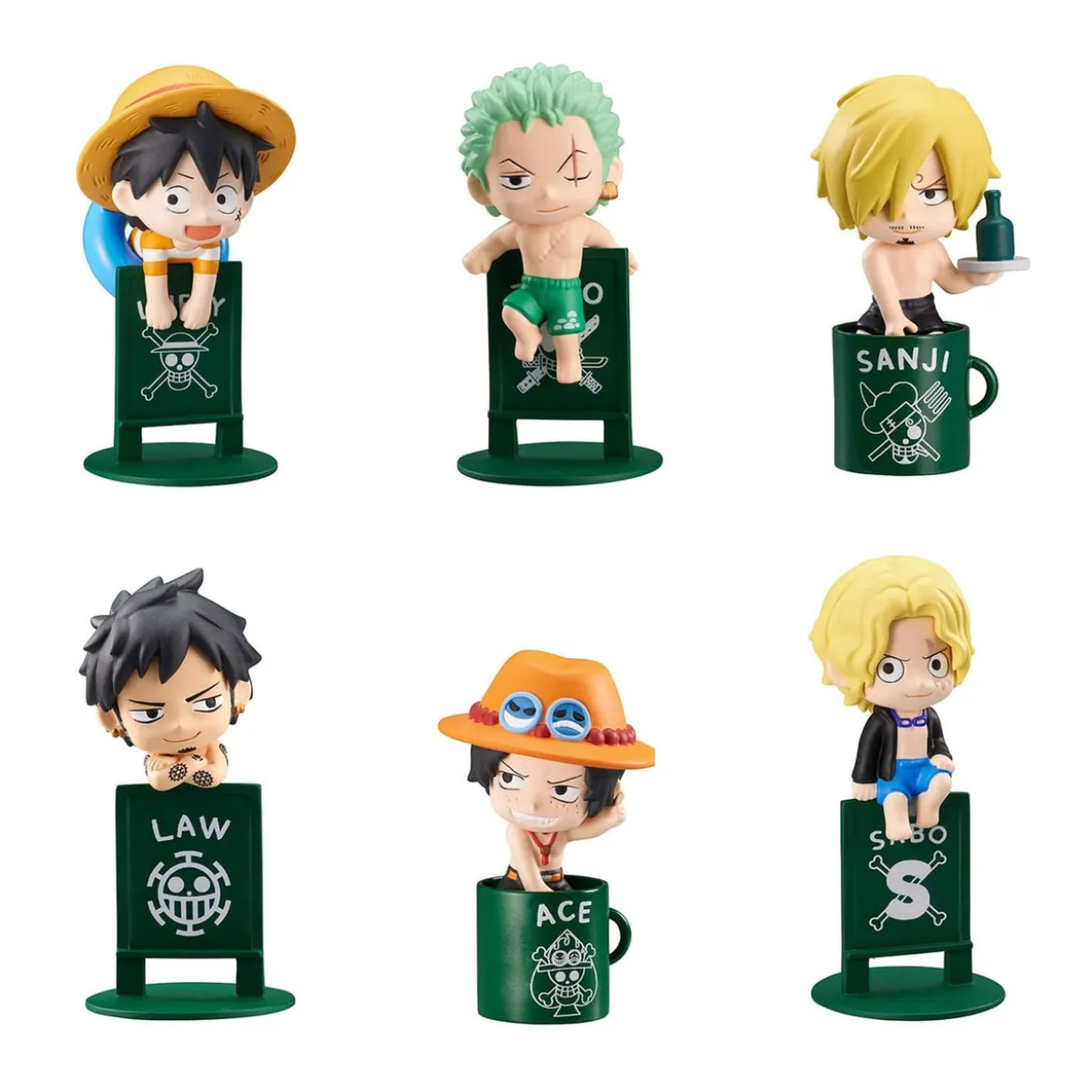 One Piece Ochatomo Series Sammelfiguren Pirates Vacance 4 cm Sortiment (8)