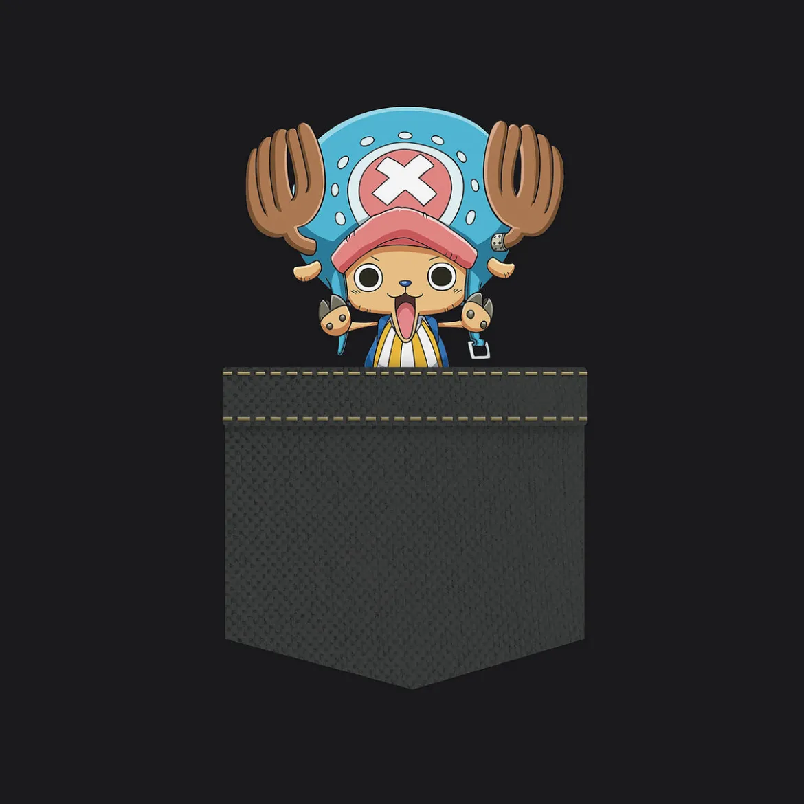 One Piece - Pocket Chopper T-Shirt schwarz