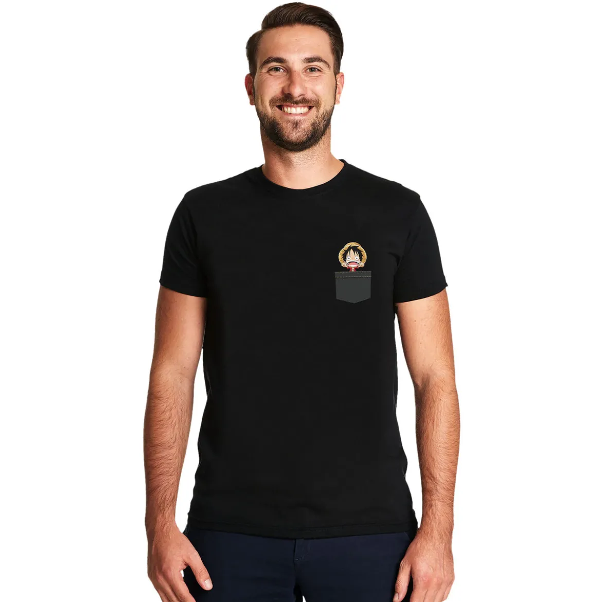 One Piece - Pocket Luffy T-Shirt schwarz