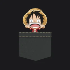 One Piece - Pocket Luffy T-Shirt schwarz