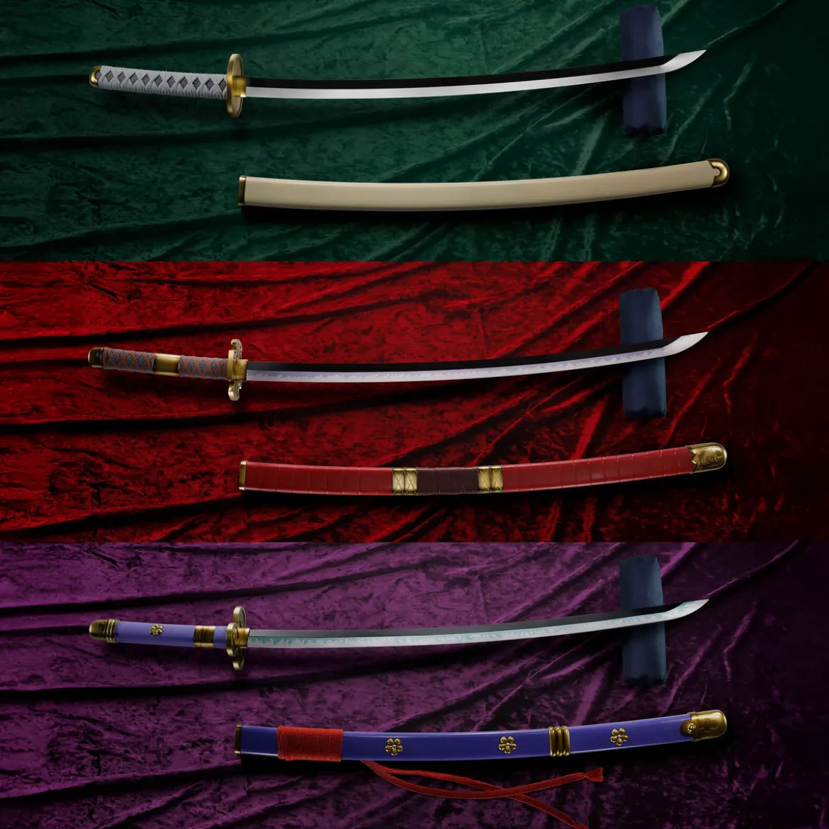 One Piece - Roronoa Zoro Schwerter Repliken 3er Set