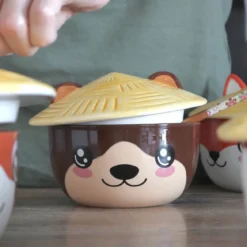 Otter Kawaii Schale mit Deckel für Anime Fans