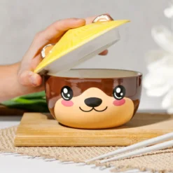 Otter Kawaii Schale mit Deckel für Anime Fans