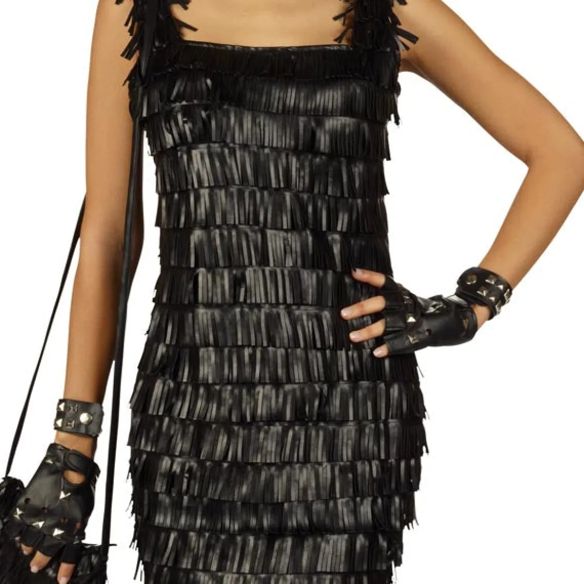 Partykleid mit Lederfransen - Damenkostüm