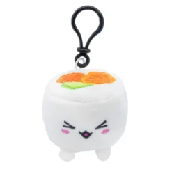 Plushi Plüschfigur mit Schlüsselanhänger Uramaki Sushi mit Lachs 7 cm