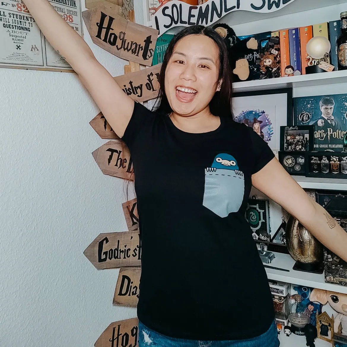 Pocket Niffler - Phantastische Tierwesen T-Shirt Damen schwarz