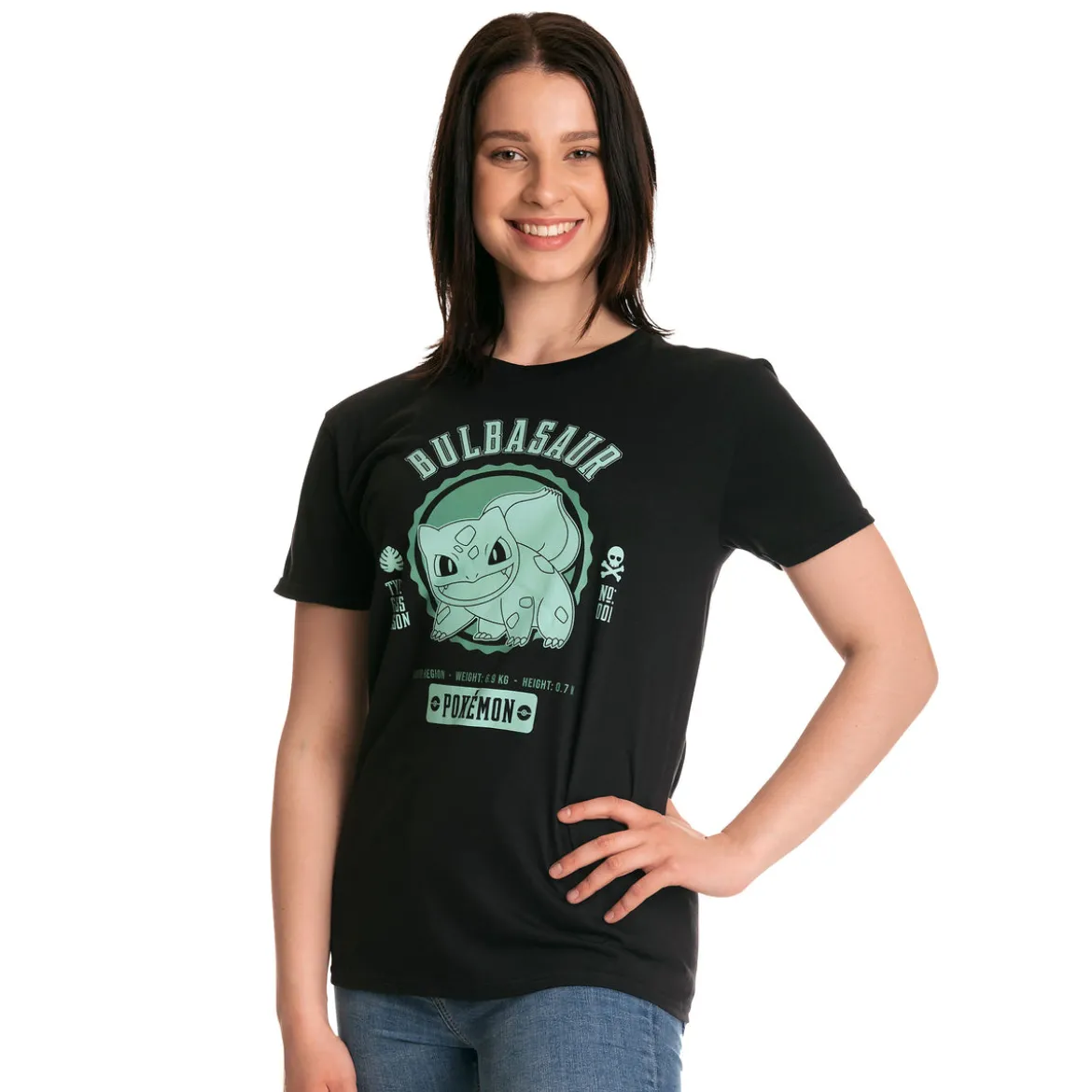 Pokemon - Bisasam College T-Shirt schwarz