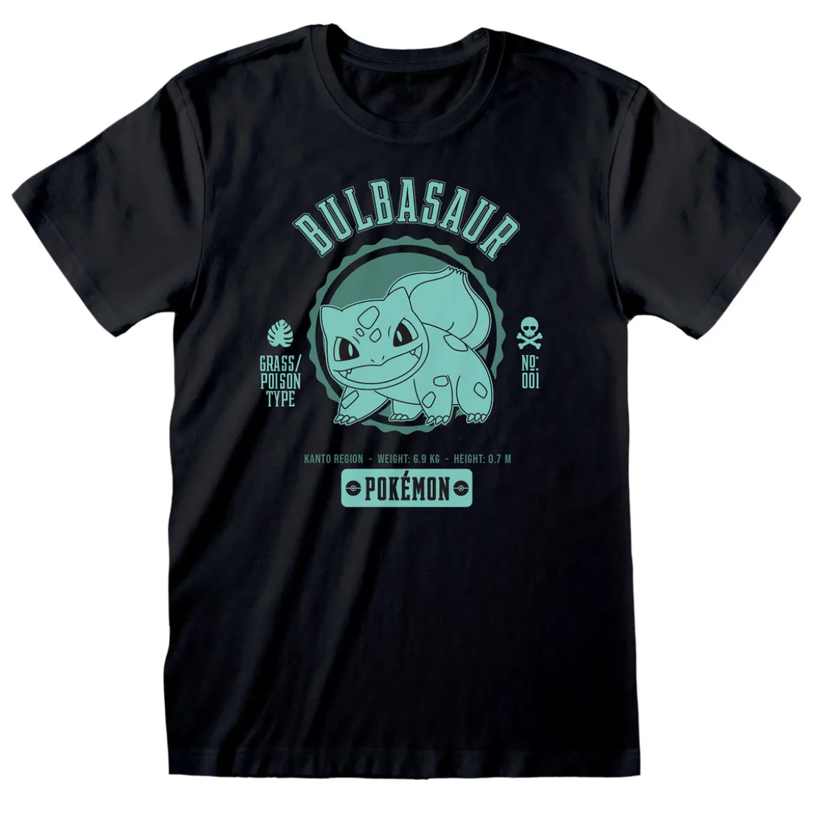 Pokemon - Bisasam College T-Shirt schwarz