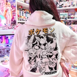 Pokemon - Evoli Evolution Katakana Hoodie