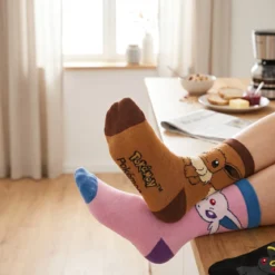 Pokemon - Evoli Evolution Socken 3er Set braun-schwarz-rosa