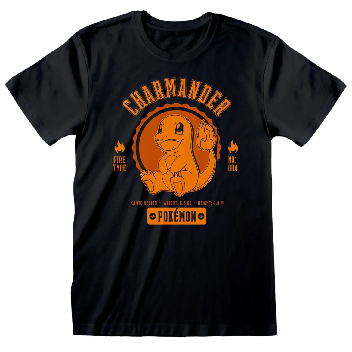 Pokemon - Glumanda College T-Shirt schwarz