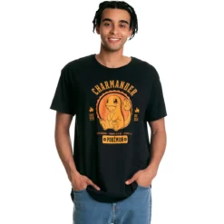 Pokemon - Glumanda College T-Shirt schwarz