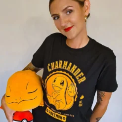 Pokemon - Glumanda College T-Shirt schwarz