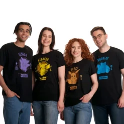 Pokemon - Pikachu College T-Shirt schwarz