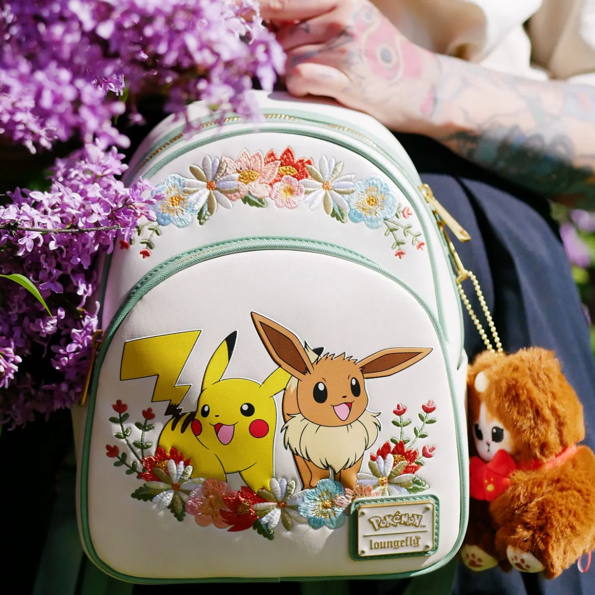 Pokemon - Pikachu und Evoli Floral Mini Rucksack