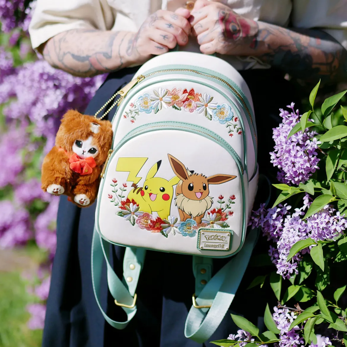 Pokemon - Pikachu und Evoli Floral Mini Rucksack