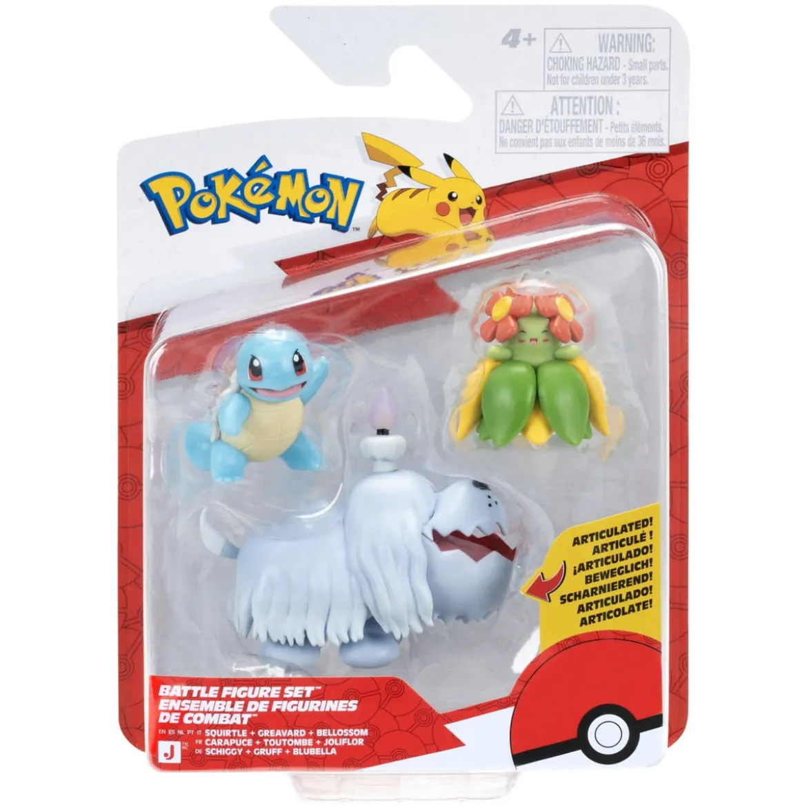 Pokémon Battle Figure Actionfiguren 3er-Pack Schiggy, Gruff