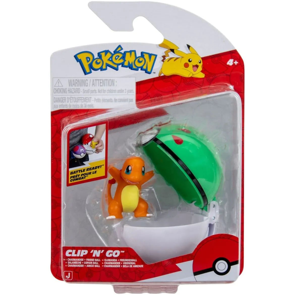 Pokémon Clip 'n' Go Actionfigur Glumanda & Freundesball