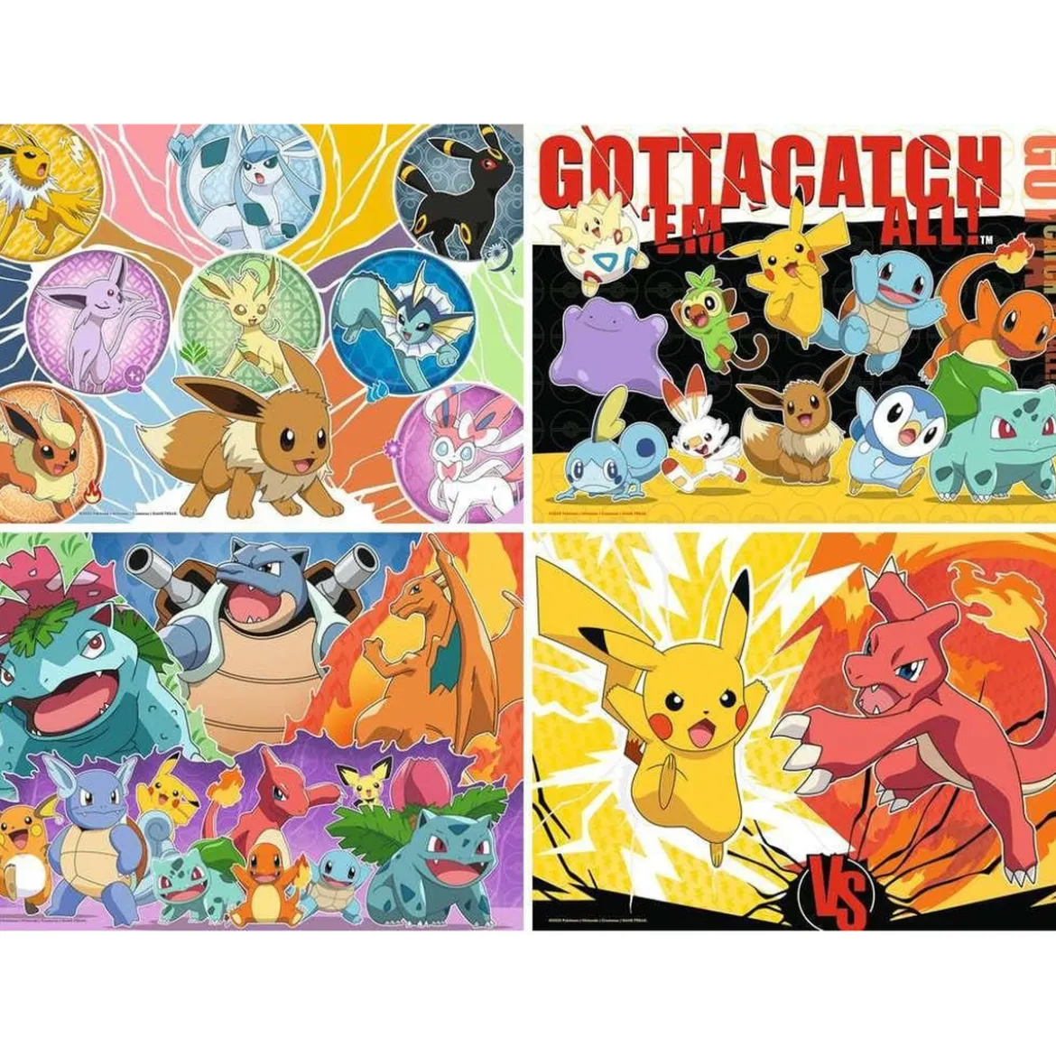 Pokémon Puzzles 4er-Pack Pokémon-Kumpels (4x100 Teile)