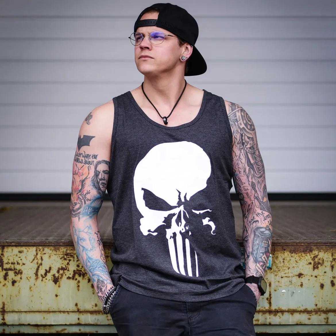 Punisher - Skull Tanktop grau