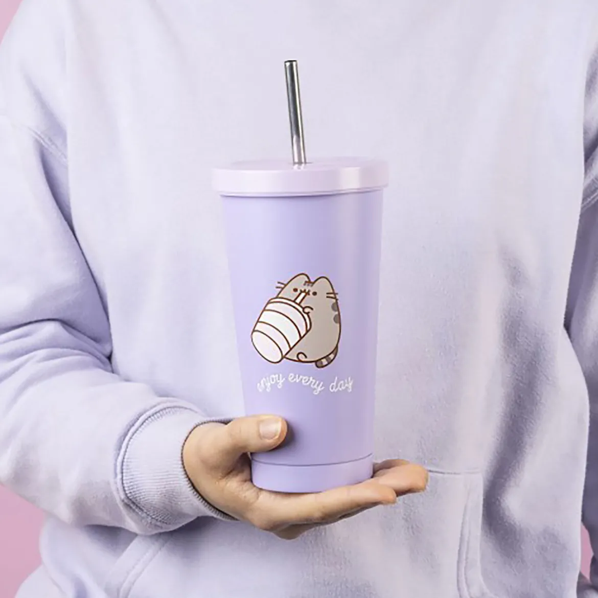 Pusheen - Enjoy Every Day Trinkbecher mit Strohhalm