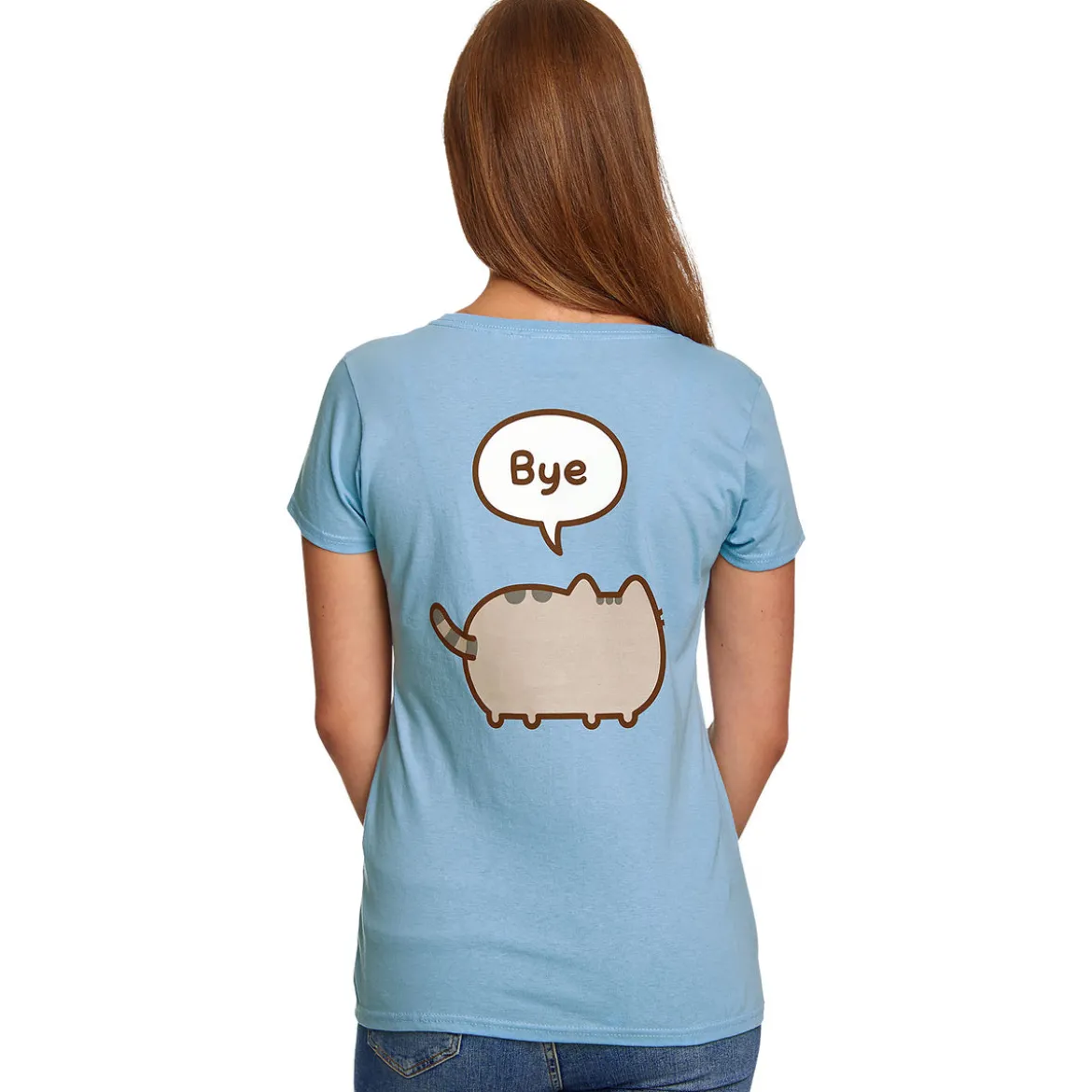 Pusheen - Hi Bye! T-Shirt Damen blau