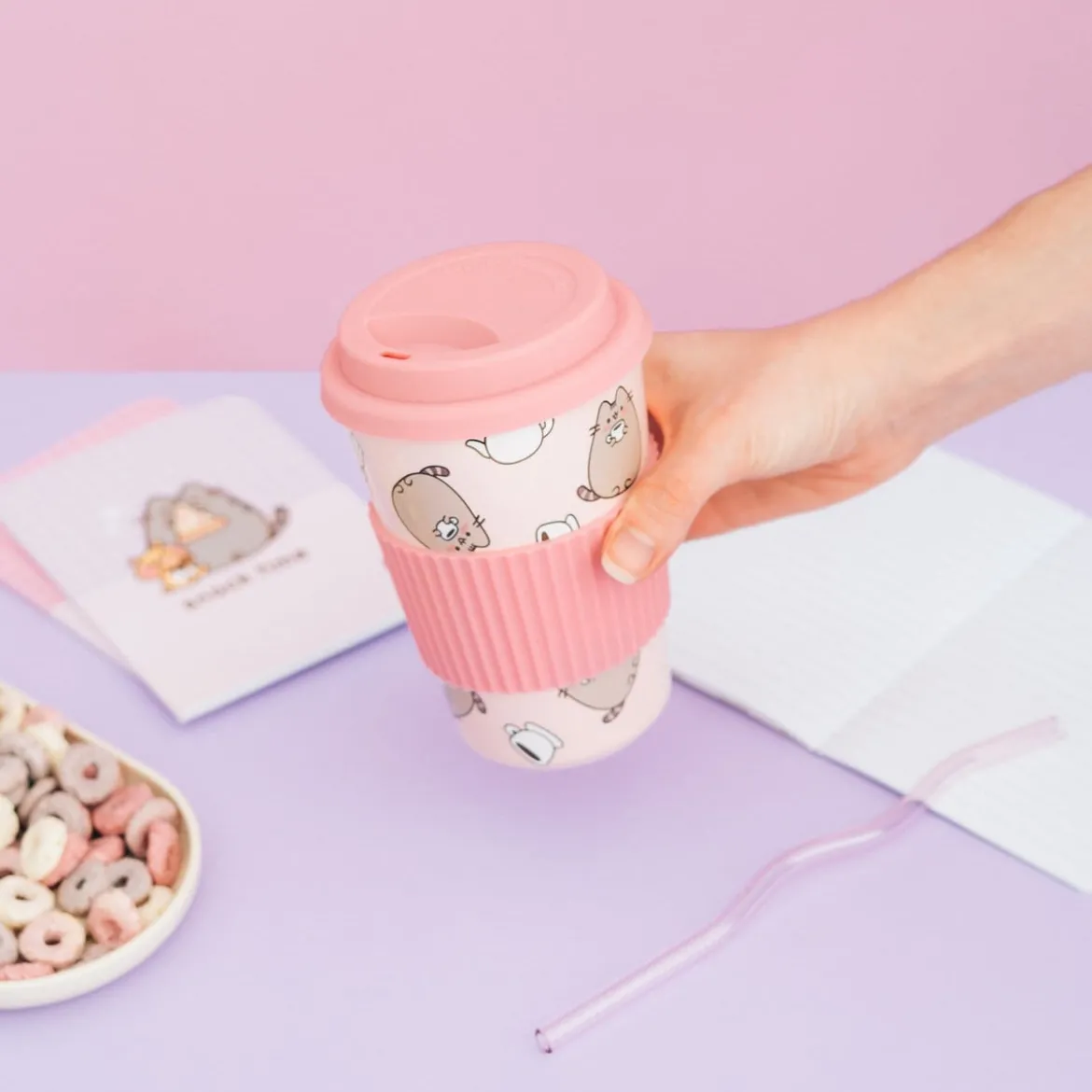 Pusheen Keramikbecher mit Deckel 400 ml