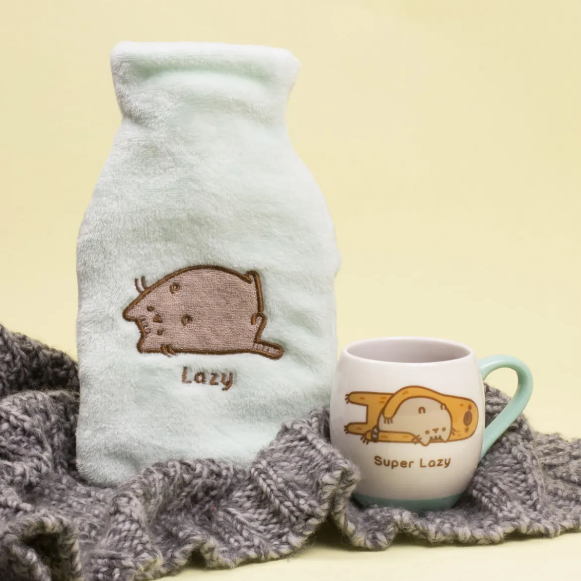 Pusheen - Lazy Wärmflasche mit Tasse