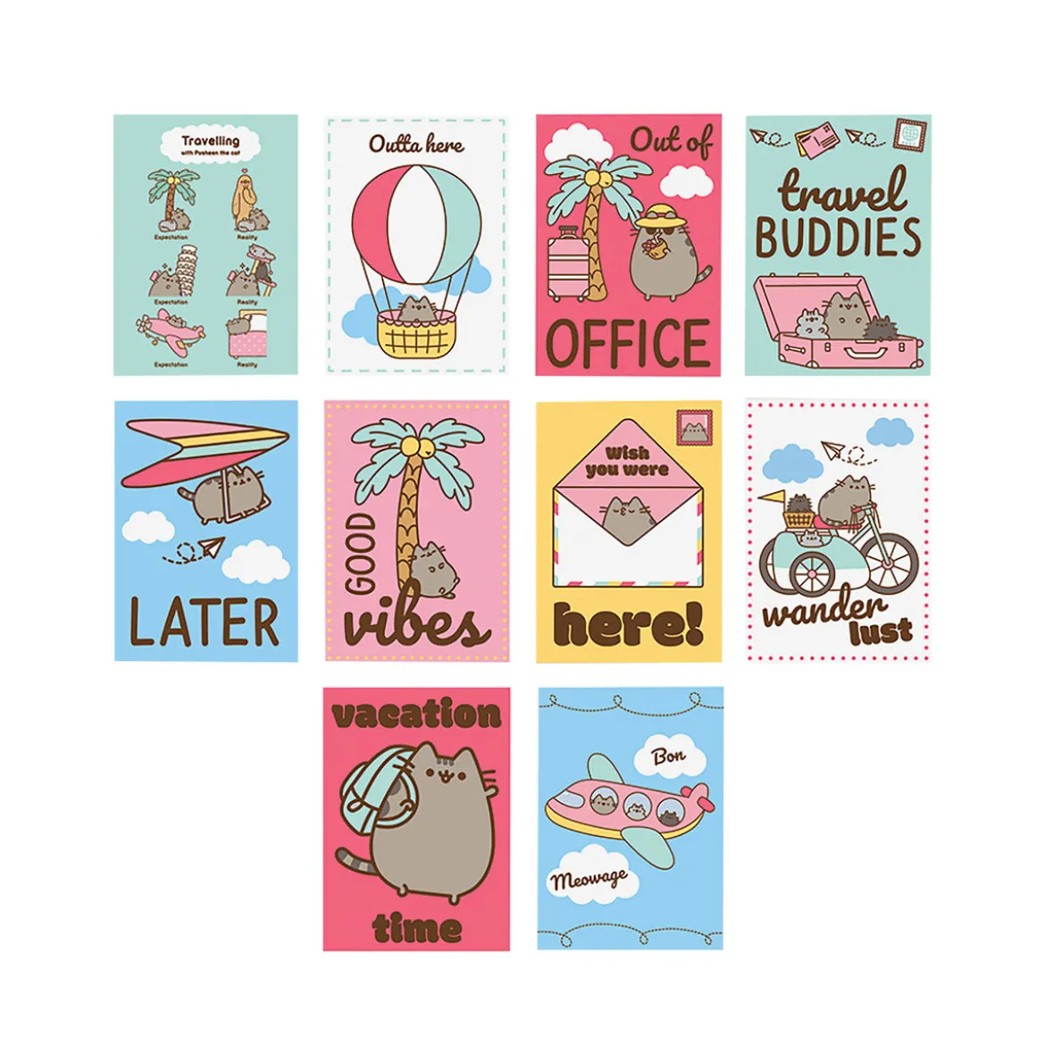 Pusheen - Reise Postkarten 10er Set
