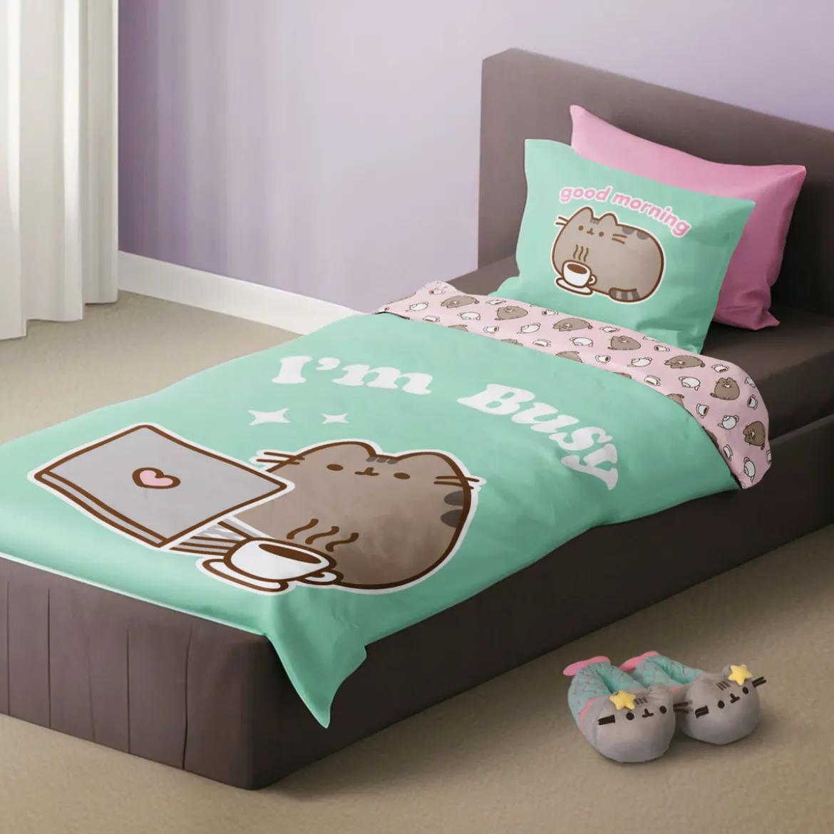 Pusheen - Wende-Bettwäsche mit Glow in the Dark Effekt