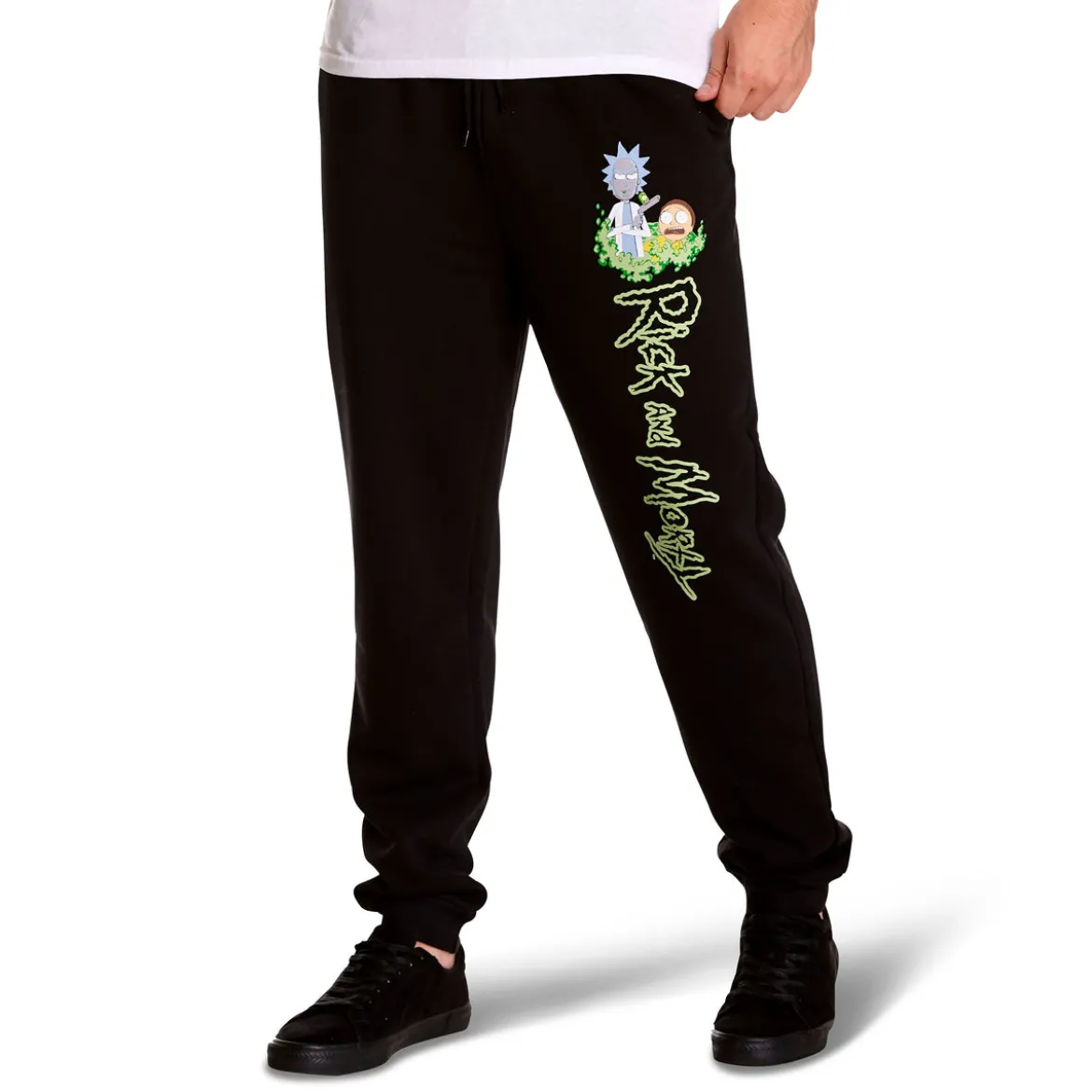 Rick and Morty - Logo Sweathose Glow in the Dark schwarz
