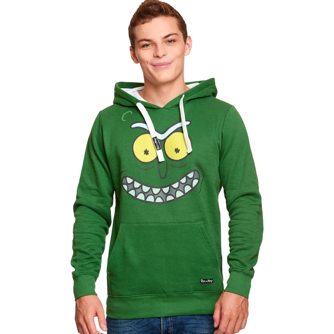 Rick and Morty - Pickle Rick Face Hoodie grün