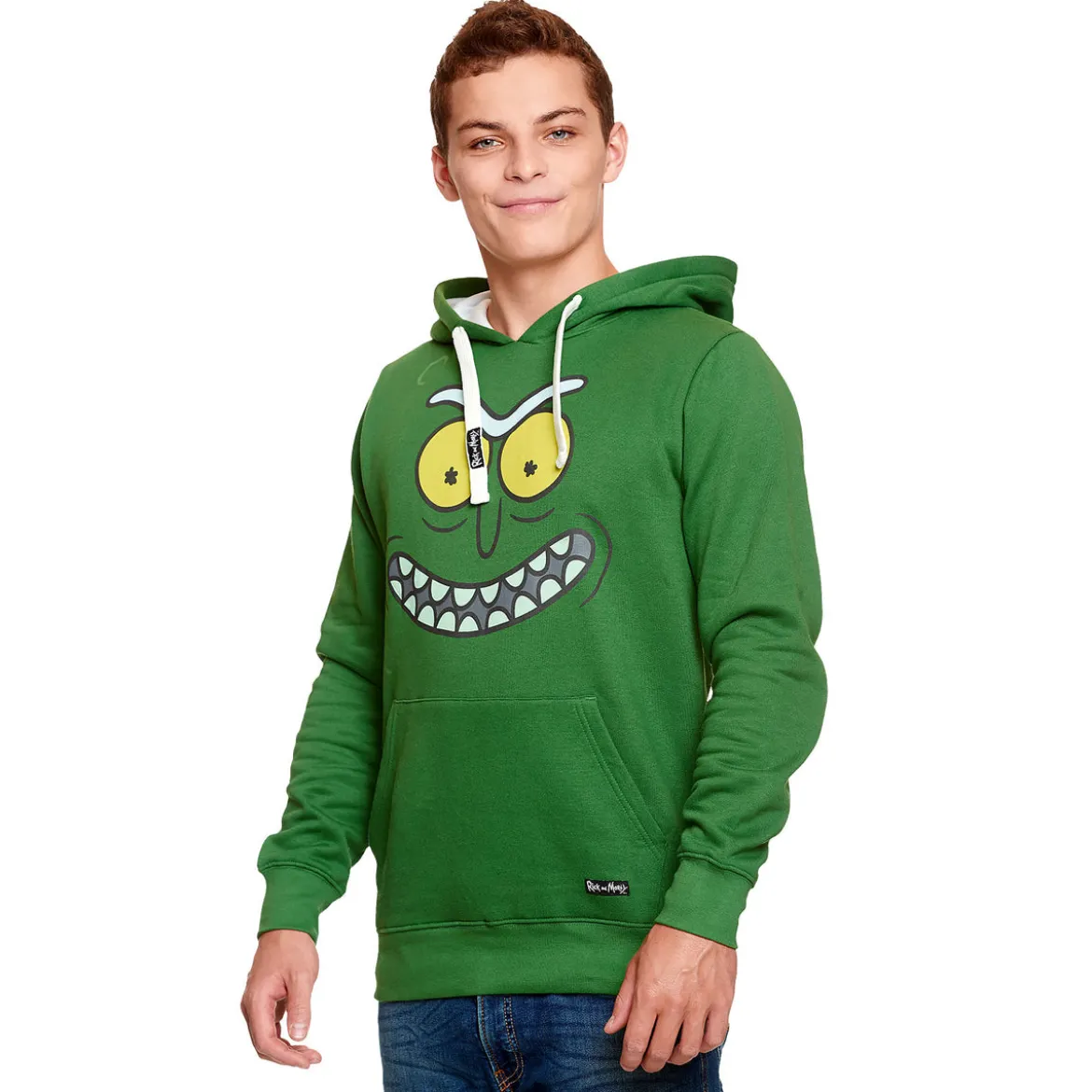 Rick and Morty - Pickle Rick Face Hoodie grün