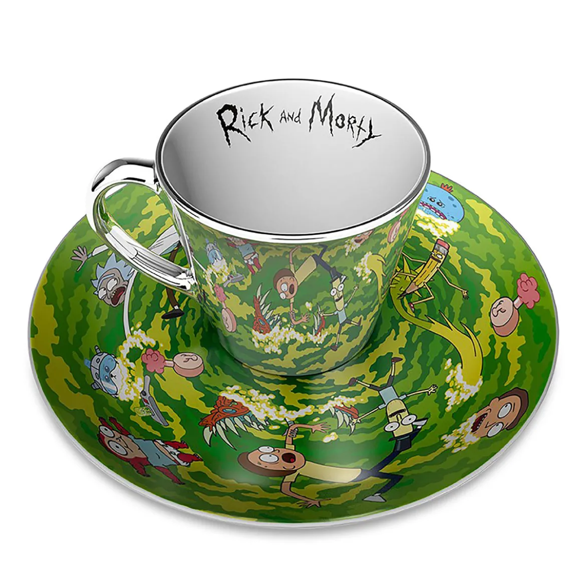 Rick and Morty - Portal Spiegeltasse mit Teller