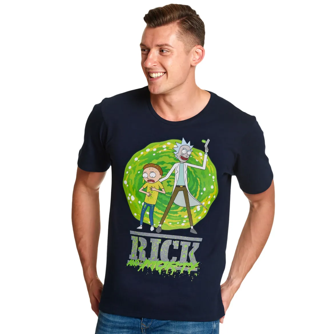 Rick and Morty - Portal T-Shirt blau