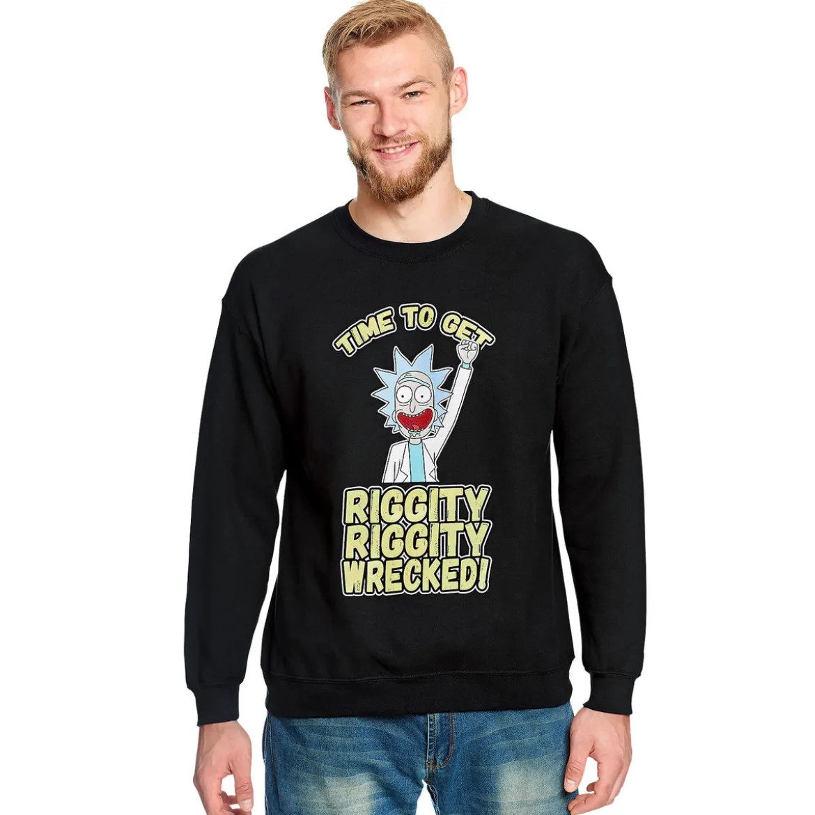 Rick and Morty - Riggity Wrecked Sweater schwarz