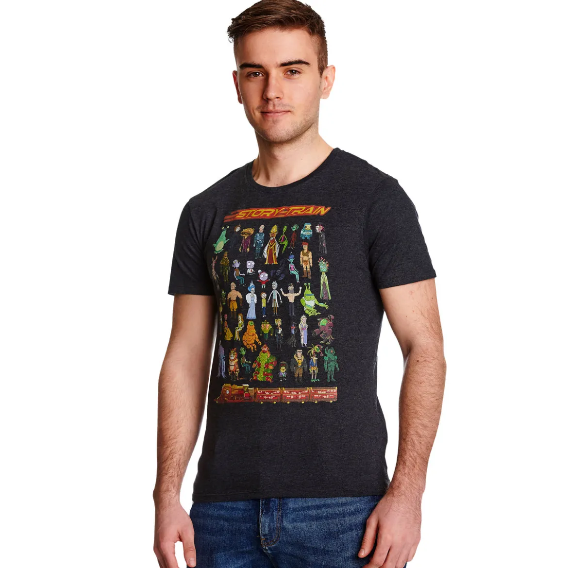 Rick and Morty - Story Train T-Shirt grau
