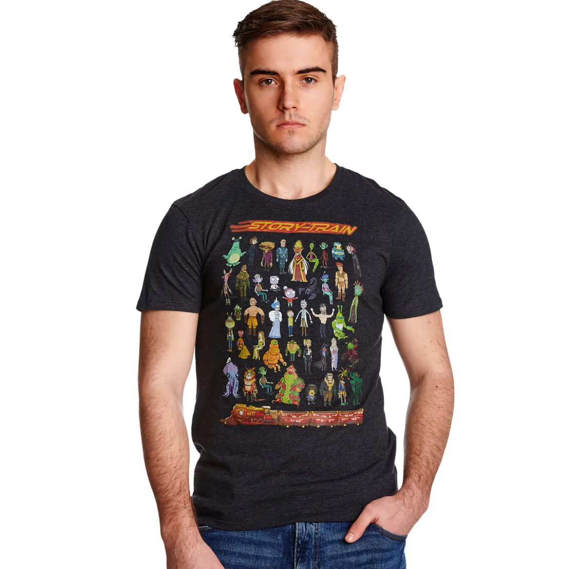 Rick and Morty - Story Train T-Shirt grau