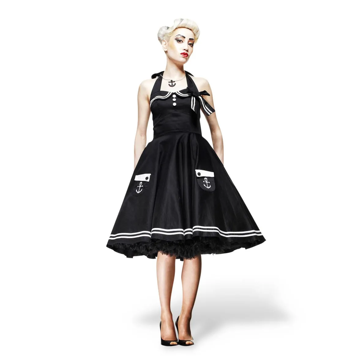 Rockabilly-Kleid Motley schwarz