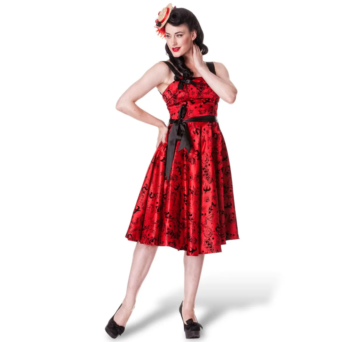 Rockabilly-Kleid Tattoo Flock